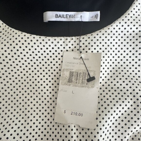 Bailey 44 Leather Mini Dress Lined Black & White Sleeveless Women's Large - Picture 2 of 6